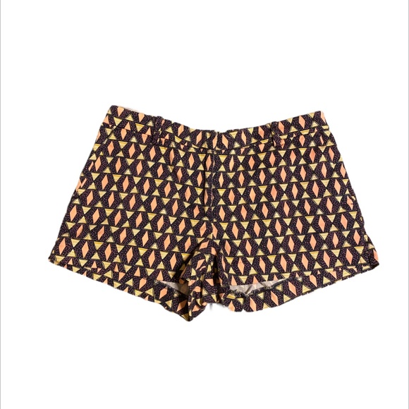 H&M size 8 shorts peach and yellow diamond print - Picture 6 of 6